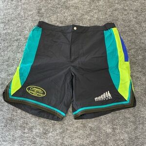 Alpha Style Men’s Casual NWT Black Neon Color Block Shorts A25